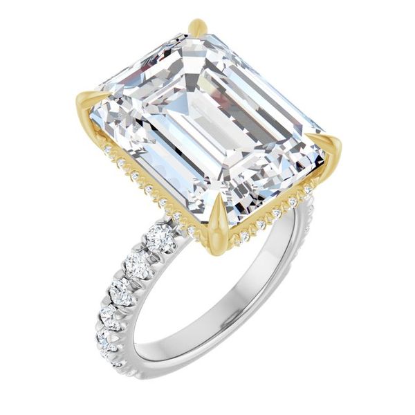 Claw-Prong Hidden Halo-Style Engagement Ring