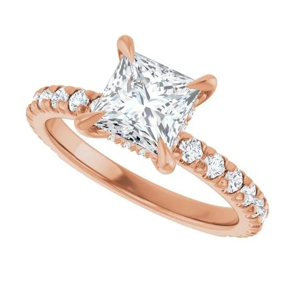 Claw-Prong Hidden Halo-Style Engagement Ring Image 5 Don's Jewelry & Design Washington, IA