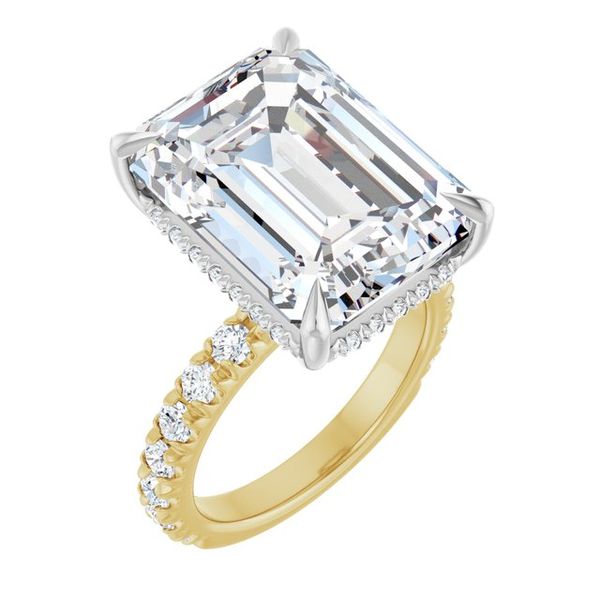 Claw-Prong Hidden Halo-Style Engagement Ring