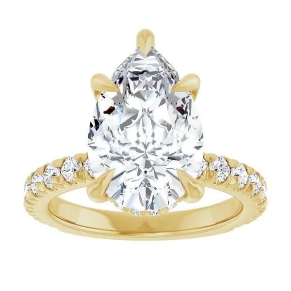 Claw-Prong Hidden Halo-Style Engagement Ring Image 3 Hudson Valley Goldsmith New Paltz, NY