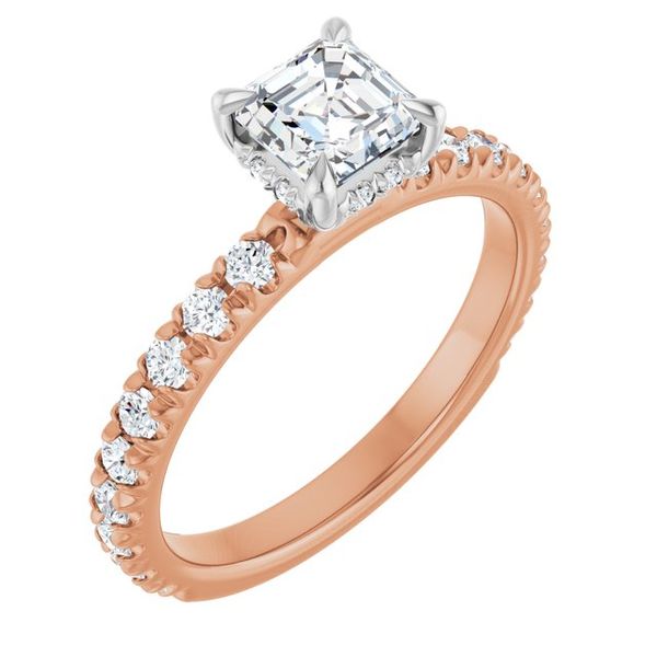 Claw-Prong Hidden Halo-Style Engagement Ring