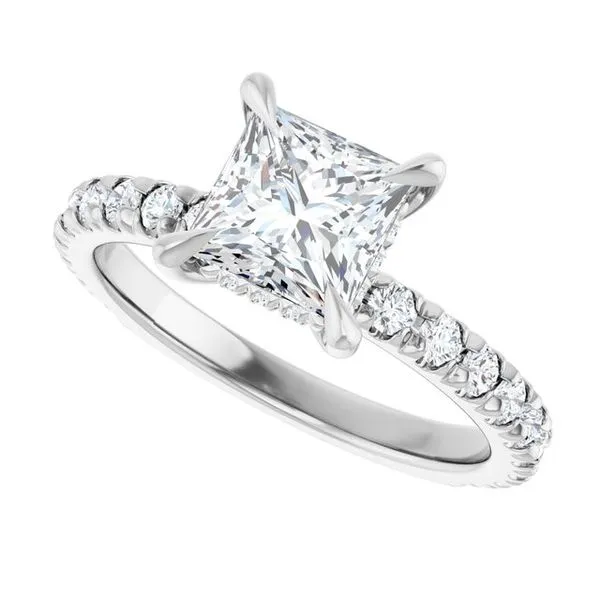 Claw-Prong Hidden Halo-Style Engagement Ring Image 5 Hudson Valley Goldsmith New Paltz, NY