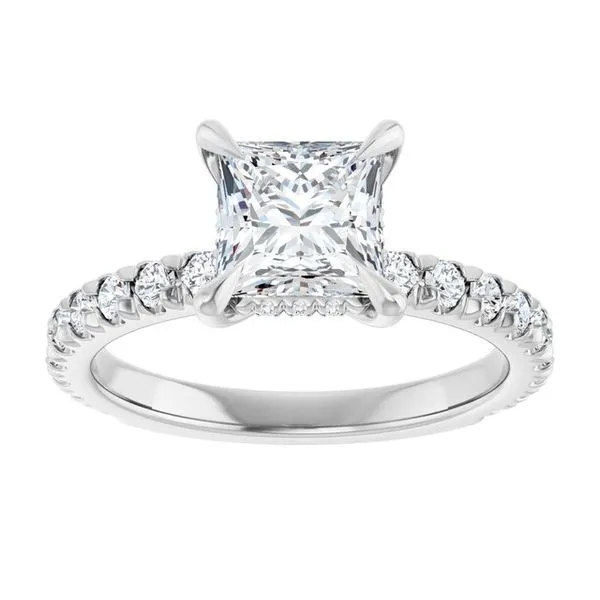Claw-Prong Hidden Halo-Style Engagement Ring Image 3 Arezzo Jewelers Elmwood Park, IL