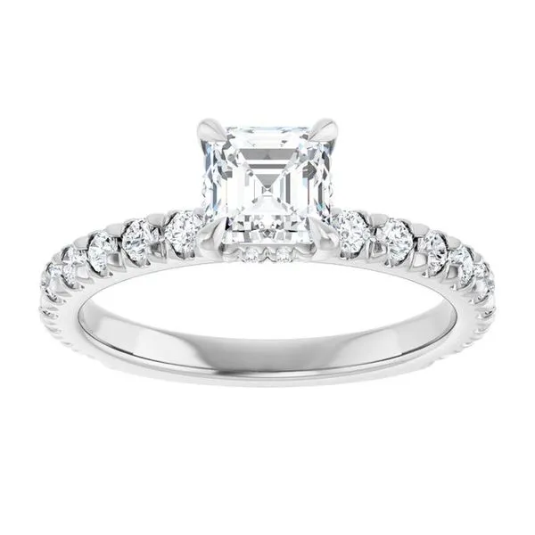 Claw-Prong Hidden Halo-Style Engagement Ring Image 3 Austin's Fine Diamonds & Jewelry Lyndhurst, NJ