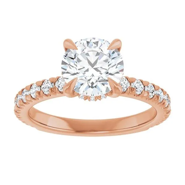Claw-Prong Hidden Halo-Style Engagement Ring Image 3 J. West Jewelers Round Rock, TX