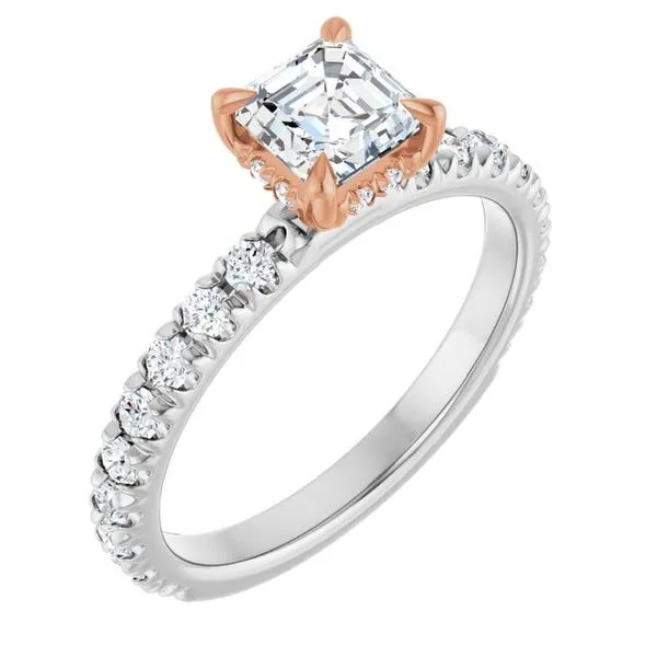Claw-Prong Hidden Halo-Style Engagement Ring J. West Jewelers Round Rock, TX