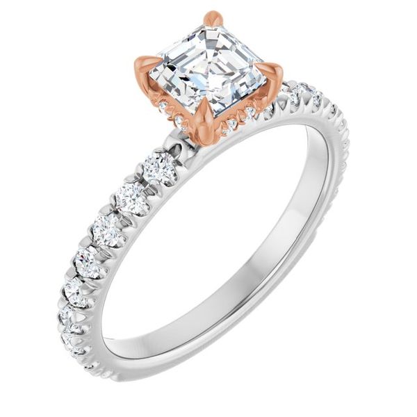 Claw-Prong Hidden Halo-Style Engagement Ring
