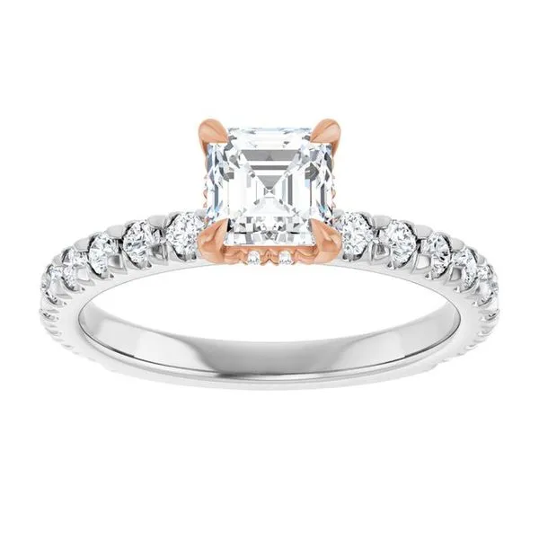 Claw-Prong Hidden Halo-Style Engagement Ring Image 3 J. West Jewelers Round Rock, TX