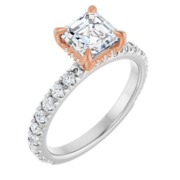 Claw-Prong Hidden Halo-Style Engagement Ring