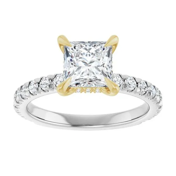 Claw-Prong Hidden Halo-Style Engagement Ring Image 3 Don's Jewelry & Design Washington, IA