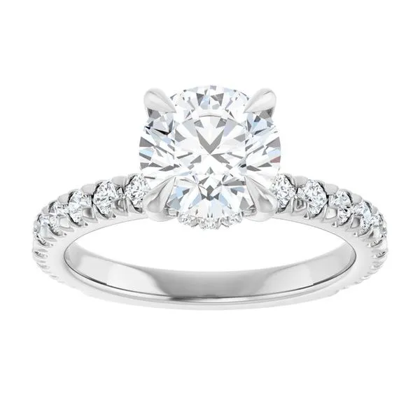 Claw-Prong Hidden Halo-Style Engagement Ring Image 3 Don's Jewelry & Design Washington, IA