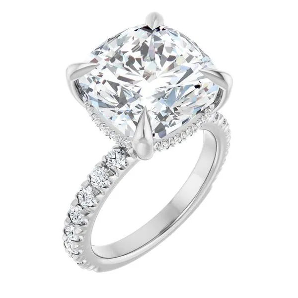 Claw-Prong Hidden Halo-Style Engagement Ring Futer Bros Jewelers York, PA