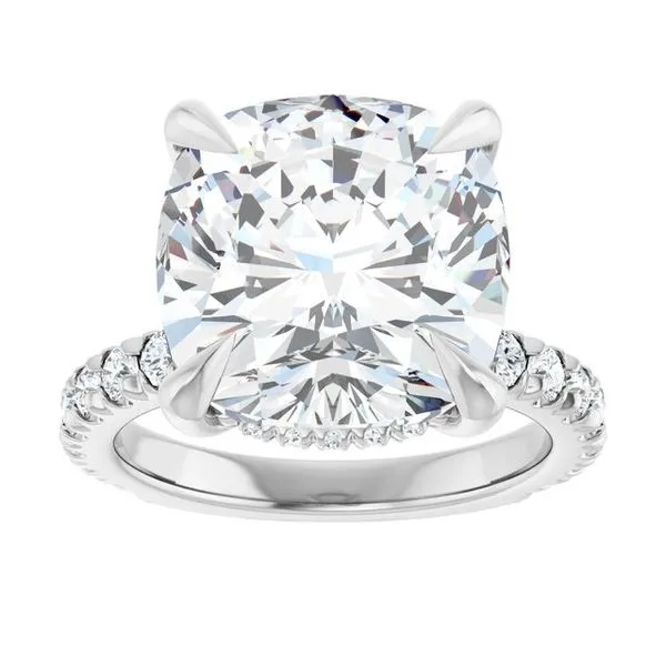 Claw-Prong Hidden Halo-Style Engagement Ring Image 3 Northwood Jewelers Northwood, OH