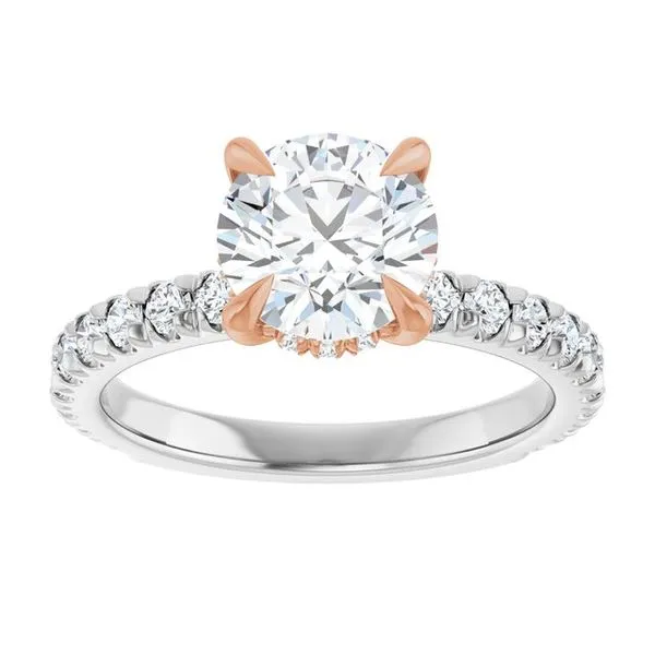 Claw-Prong Hidden Halo-Style Engagement Ring Image 3 J. West Jewelers Round Rock, TX