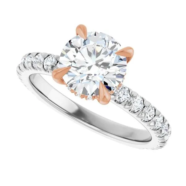 Claw-Prong Hidden Halo-Style Engagement Ring Image 5 J. West Jewelers Round Rock, TX