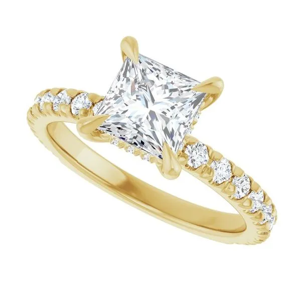 Claw-Prong Hidden Halo-Style Engagement Ring Image 5 Northwood Jewelers Northwood, OH