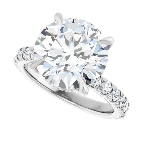 Claw-Prong Hidden Halo-Style Engagement Ring Image 5 Don's Jewelry & Design Washington, IA