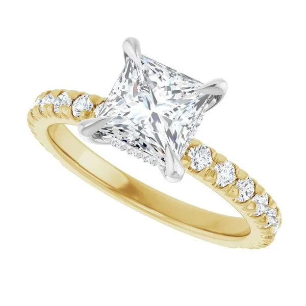 Claw-Prong Hidden Halo-Style Engagement Ring Image 5 Hudson Valley Goldsmith New Paltz, NY