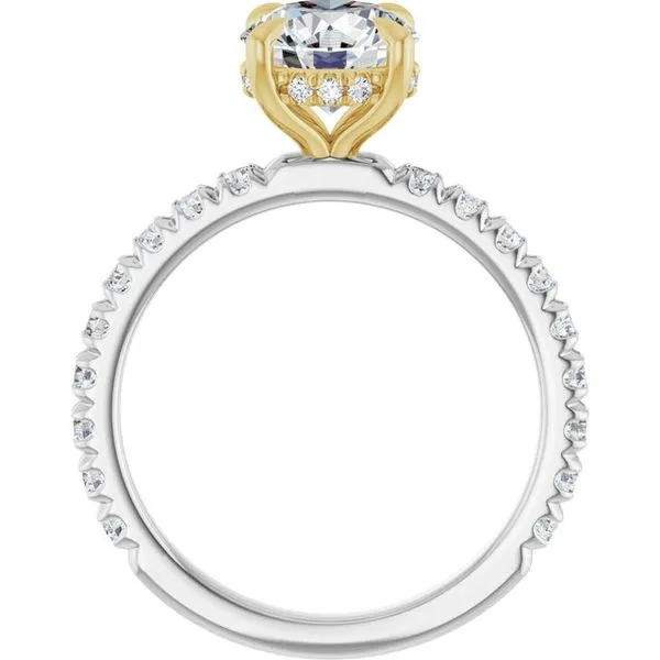 Claw-Prong Hidden Halo-Style Engagement Ring Image 2 Don's Jewelry & Design Washington, IA