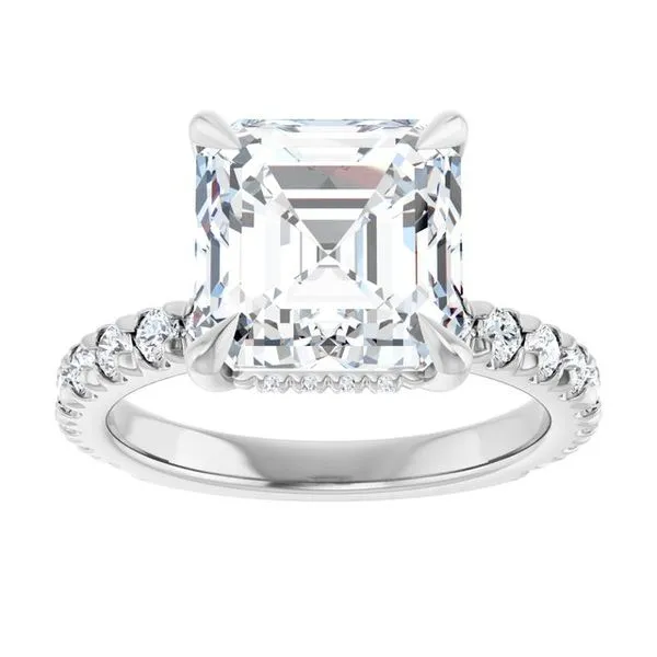 Claw-Prong Hidden Halo-Style Engagement Ring Image 3 Northwood Jewelers Northwood, OH
