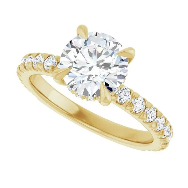 Claw-Prong Hidden Halo-Style Engagement Ring Image 5 Don's Jewelry & Design Washington, IA