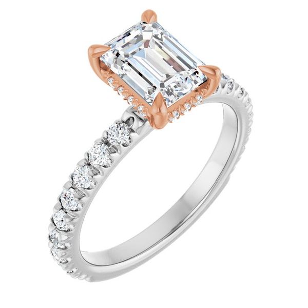 Claw-Prong Hidden Halo-Style Engagement Ring