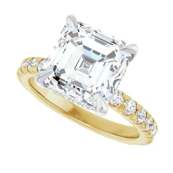 Claw-Prong Hidden Halo-Style Engagement Ring Image 5 J. West Jewelers Round Rock, TX