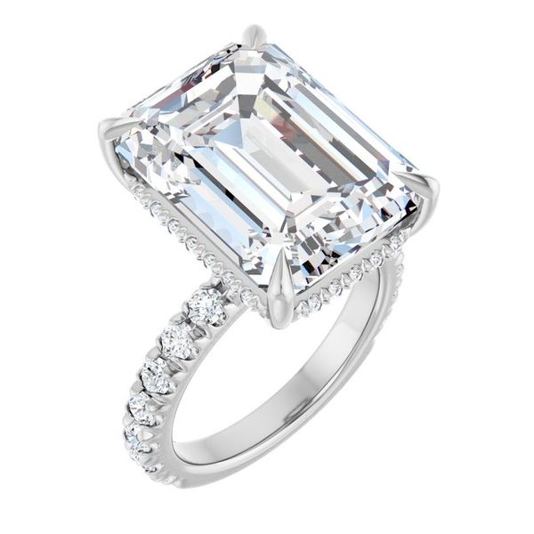 Claw-Prong Hidden Halo-Style Engagement Ring