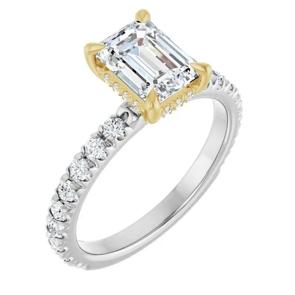 Claw-Prong Hidden Halo-Style Engagement Ring J. West Jewelers Round Rock, TX
