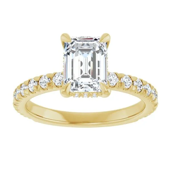 Claw-Prong Hidden Halo-Style Engagement Ring Image 3 Don's Jewelry & Design Washington, IA