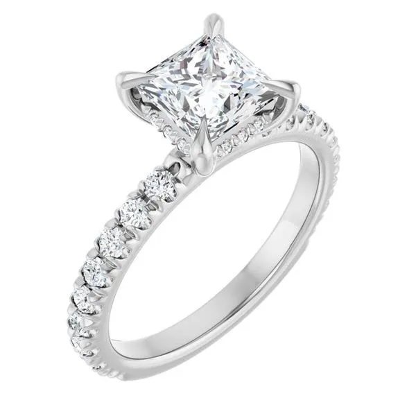 Claw-Prong Hidden Halo-Style Engagement Ring The Ring Austin Round Rock, TX