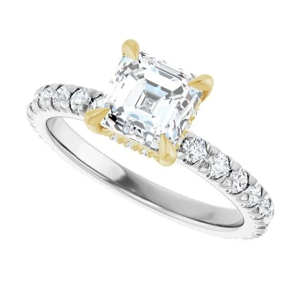 Claw-Prong Hidden Halo-Style Engagement Ring Image 5 Hudson Valley Goldsmith New Paltz, NY