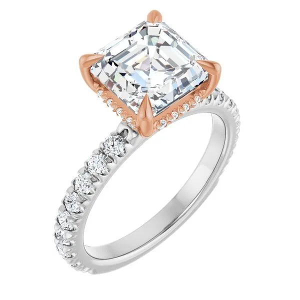 Claw-Prong Hidden Halo-Style Engagement Ring JF Jones Jewelers Rochester, NY