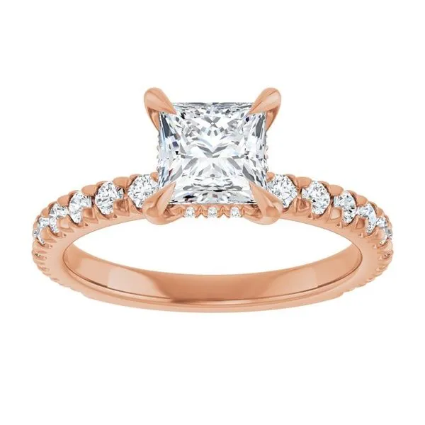 Claw-Prong Hidden Halo-Style Engagement Ring Image 3 Don's Jewelry & Design Washington, IA