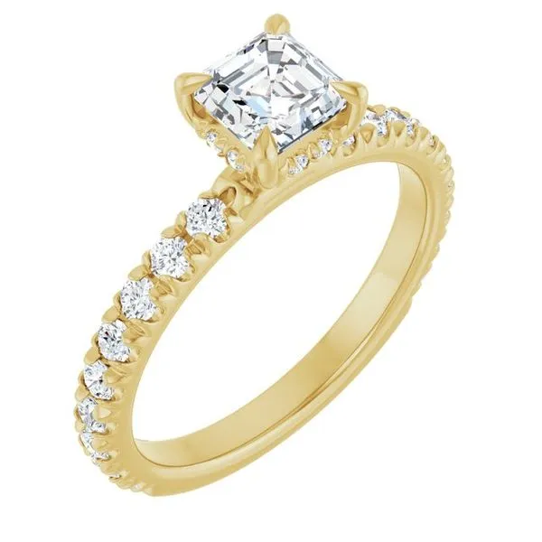Claw-Prong Hidden Halo-Style Engagement Ring