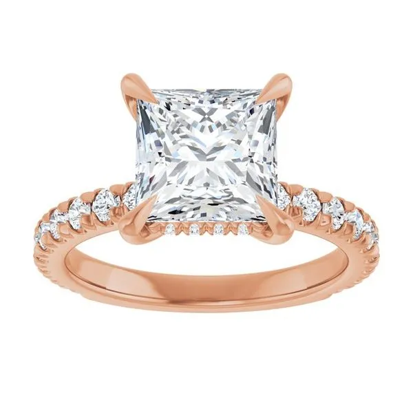 Claw-Prong Hidden Halo-Style Engagement Ring Image 3 Natale Jewelers Sewell, NJ
