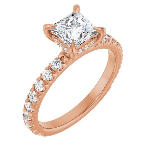 Claw-Prong Hidden Halo-Style Engagement Ring