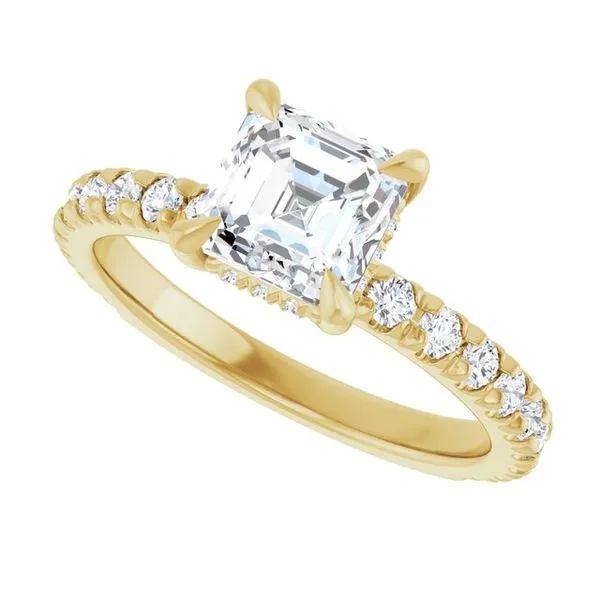 Claw-Prong Hidden Halo-Style Engagement Ring Image 5 Northwood Jewelers Northwood, OH