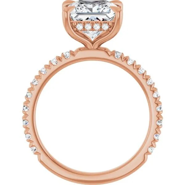 Claw-Prong Hidden Halo-Style Engagement Ring Image 2 Ask Design Jewelers Olean, NY