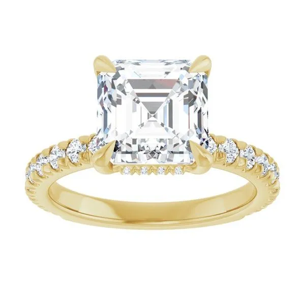 Claw-Prong Hidden Halo-Style Engagement Ring Image 3 Don's Jewelry & Design Washington, IA