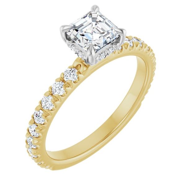 Claw-Prong Hidden Halo-Style Engagement Ring