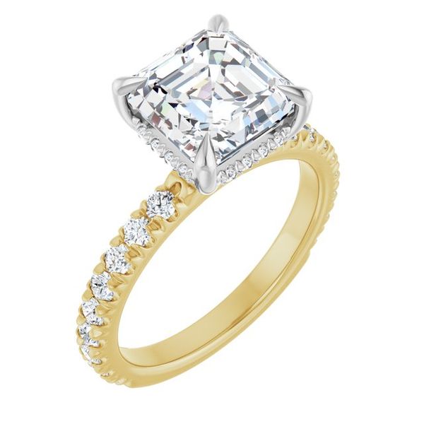 Claw-Prong Hidden Halo-Style Engagement Ring