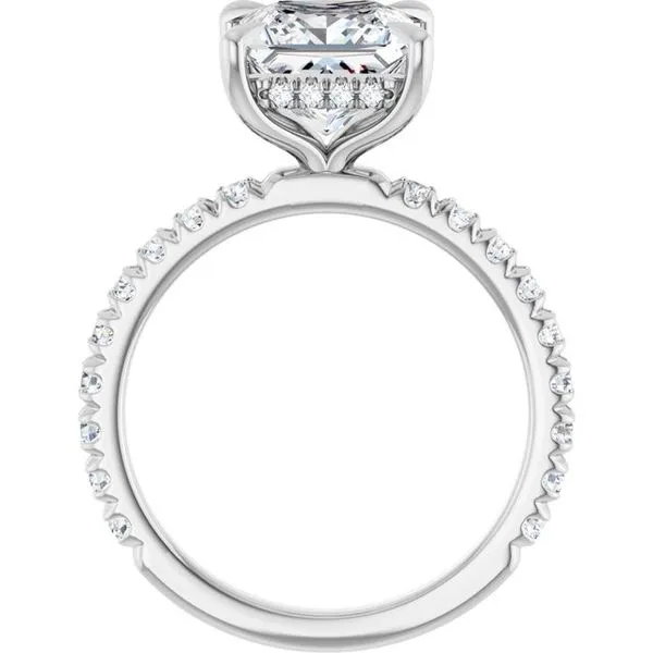Claw-Prong Hidden Halo-Style Engagement Ring Image 2 Don's Jewelry & Design Washington, IA