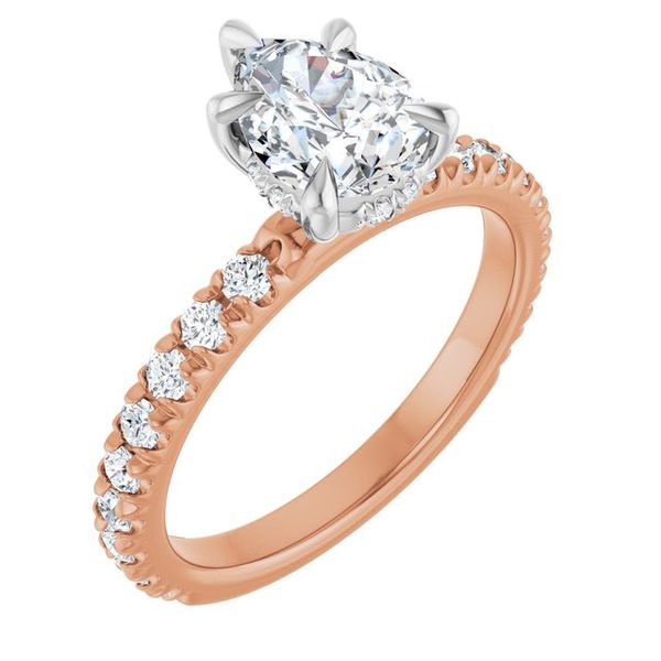 Claw-Prong Hidden Halo-Style Engagement Ring