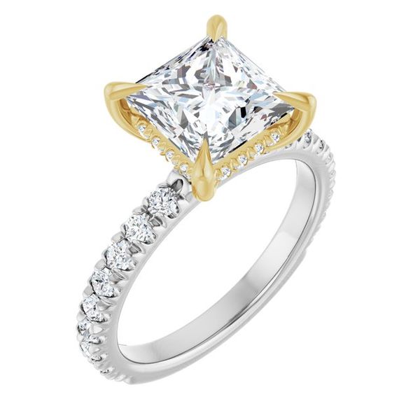 Claw-Prong Hidden Halo-Style Engagement Ring