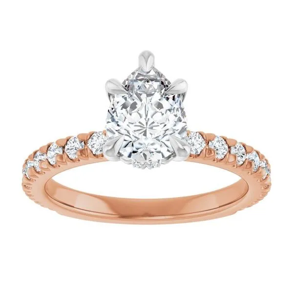 Claw-Prong Hidden Halo-Style Engagement Ring Image 3 Hudson Valley Goldsmith New Paltz, NY