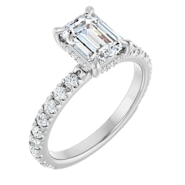 Claw-Prong Hidden Halo-Style Engagement Ring Paul James Jewelers Angels Camp, CA