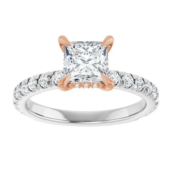 Claw-Prong Hidden Halo-Style Engagement Ring Image 3 JF Jones Jewelers Rochester, NY