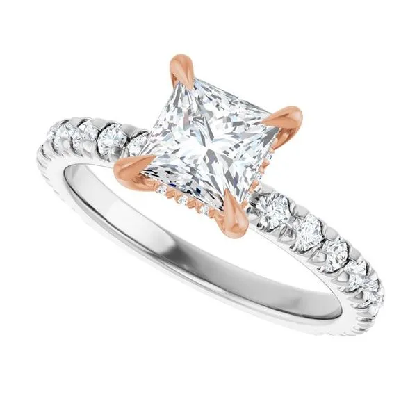 Claw-Prong Hidden Halo-Style Engagement Ring Image 5 J. West Jewelers Round Rock, TX