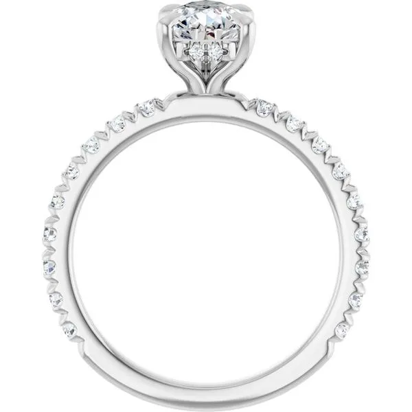 Claw-Prong Hidden Halo-Style Engagement Ring Image 2 Don's Jewelry & Design Washington, IA